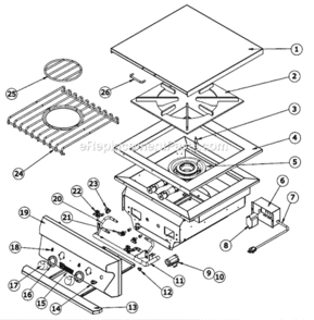 Part Location Diagram of S22321 Twin Eagles Power Burner Cover